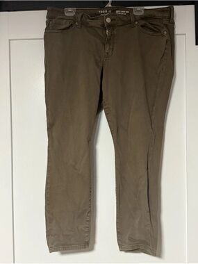 Torrid Perfect Skinny Ankle Jeans 18T Brown Stretch Mid Rise